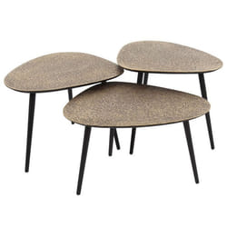 Kahoni - lot de 3 tables basses - doré et noir - 54 cm