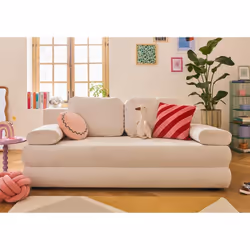 Nora - canapé 3 places convertible avec coffre en tissu texturé