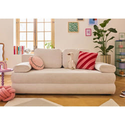 Nora - canapé 3 places convertible avec coffre en tissu texturé