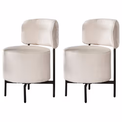 Tissia - lot de 2 chaises pivotantes - en tissu bouclette