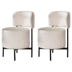 Tissia - lot de 2 chaises pivotantes - en tissu bouclette