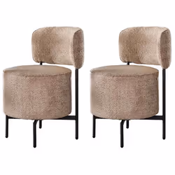 Tissia - lot de 2 chaises pivotantes - en tissu bouclette
