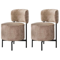 Tissia - lot de 2 chaises pivotantes - en tissu bouclette