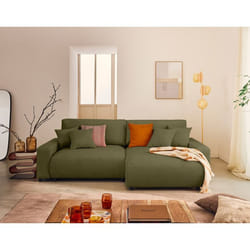 Pivoine - canapé d'angle 4 places réversible convertible avec 2 coffres en velours côtelé