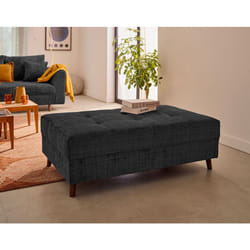 Lisa Design - Rune - pouf en velours texturé - gris anthracite