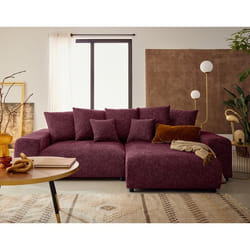Spice - canapé d'angle réversible 4 places convertible avec coffre en tissu moucheté