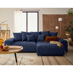 Spice - canapé d'angle réversible 4 places convertible avec coffre en tissu moucheté