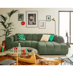 Curtis - canapé d'angle droit 4 places en tissu texturé - vert