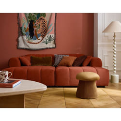Ray - canapé droit 4 places avec double méridienne - assise profonde - en tissu texturé