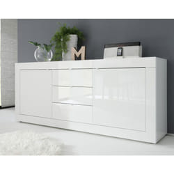 Milo - buffet bas - blanc - 2 portes et 3 tiroirs - 210 cm