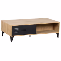 Tribeca - table basse - bois et métal noir - 110 cm
