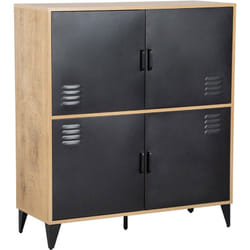 Tribeca - buffet haut - bois et métal noir - 100x112 cm
