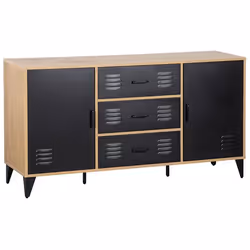 Tribeca - buffet bas - bois et métal noir - 140 cm