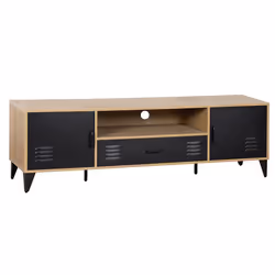 Tribeca - meuble tv - bois et métal noir - 160 cm