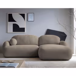 Berenice - canapé d'angle droit 4 places convertible avec coffre en tissu bouclette