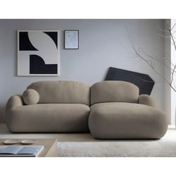 Berenice - canapé d'angle droit 4 places convertible avec coffre en tissu bouclette