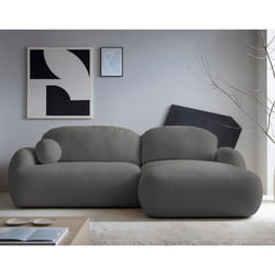 Berenice - canapé d'angle droit 4 places convertible avec coffre en tissu bouclette