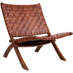 Fernando - fauteuil - en cuir véritable - marron