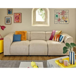 Suaro - Canapé modulable 3 places en tissu texturé