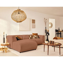 Suaro - Canapé modulable d'angle gauche 4 places en tissu texturé