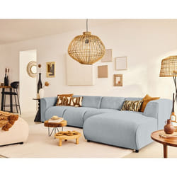 Suaro - Canapé modulable d'angle droit 5 places en tissu texturé