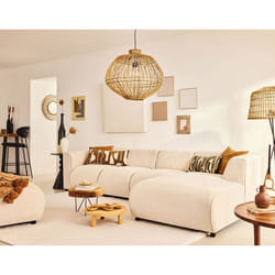 Suaro - Canapé modulable d'angle droit 5 places en tissu texturé