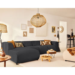 Suaro - Canapé modulable d'angle gauche 5 places en tissu texturé