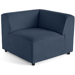 Lisa Design - Suaro - module d'angle réversible en tissu texturé - bleu
