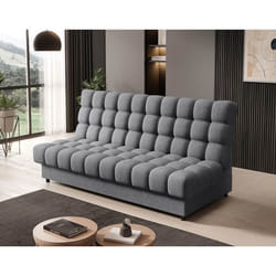 Ezra - Canapé convertible clic-clac 3 places avec coffre en tissu texturé