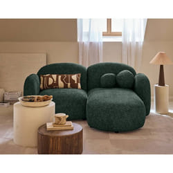 Velris - Canapé d'angle droit 3 places en tissu moucheté