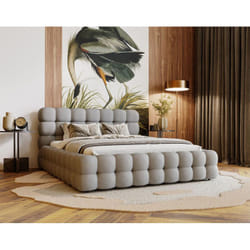 Darling - lit coffre - 160x200 cm - sommier inclus - en velours - gris