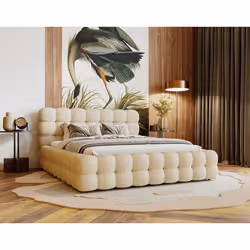 Darling - lit coffre - 160x200 cm - sommier inclus - en tissu bouclette - 160 x 200 cm
