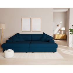 Giulia - canapé droit 4 places double méridienne - assise profonde - en tissu texturé