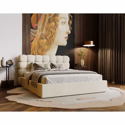 Lotus - lit coffre - 140x200 cm - sommier inclus - en velours - 140 x 200 cm
