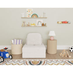 Lisa Design - Edna - fauteuil convertible déplimousse en tissu bouclette