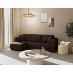 Topaze - canapé d'angle réversible 4 places convertible avec coffre en simili
