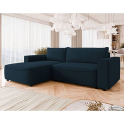 Aurelia - Canapé d'angle gauche 4 places convertible avec coffre en tissu texturé