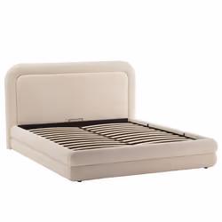 Babel - lit coffre - 160x200 cm - en velours texturé - sommier inclus - 160 x 200 cm