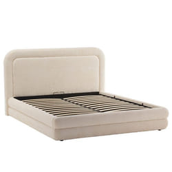 Babel - lit coffre - 160x200 cm - en velours texturé - sommier inclus - 160 x 200 cm
