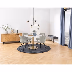 Manilla - lot de 2 chaises - en tissu microfibre - pieds en métal