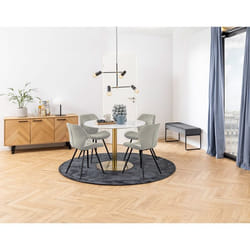 Manilla - lot de 2 chaises - en tissu microfibre - pieds en métal
