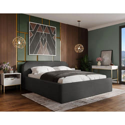 Orane - lit coffre - 140x200 cm - en tissu bouclette - 140 x 200 cm