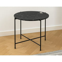 Ezaro - table basse - 52 cm - plateau en marbre - pieds en acier