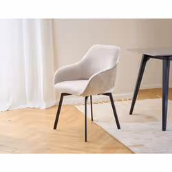 Juno - lot de 2 chaises pivotantes - pieds en acier - en tissu chenille