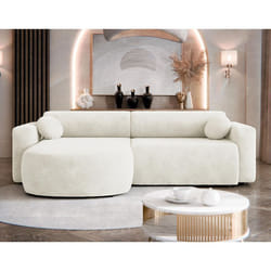 Brunello - Canapé d'angle réversible 4 places convertible avec coffre en tissu