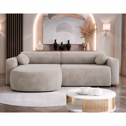 Brunello - Canapé d'angle réversible 4 places convertible avec coffre en tissu