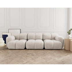 Grace - canapé modulable 3 places en velours texturé - Beige