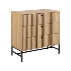 Marc - commode 3 tiroirs - bois - pieds en métal