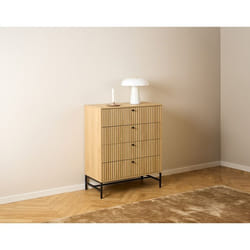 Marc - commode 4 tiroirs - bois - pieds en métal