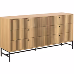 Marc - commode 6 tiroirs - bois - pieds en métal